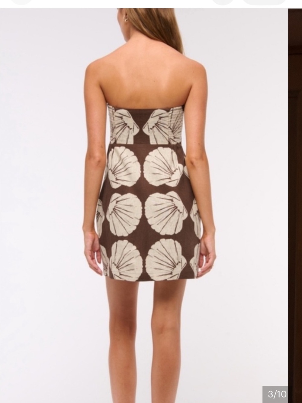 Abercrombie & Fitch Removable strap mini skort dress Brown Shell print
